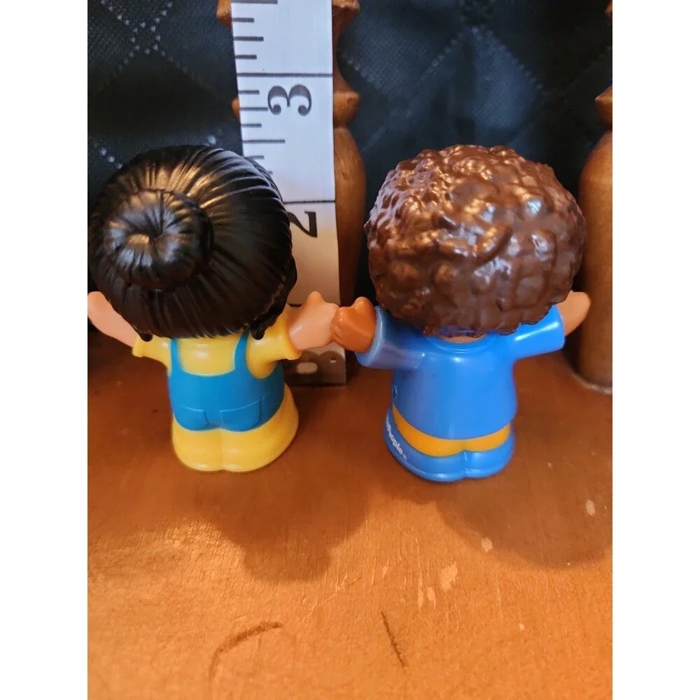 Fisher Price Little People African American Boy Chris & Female Farmer EUC